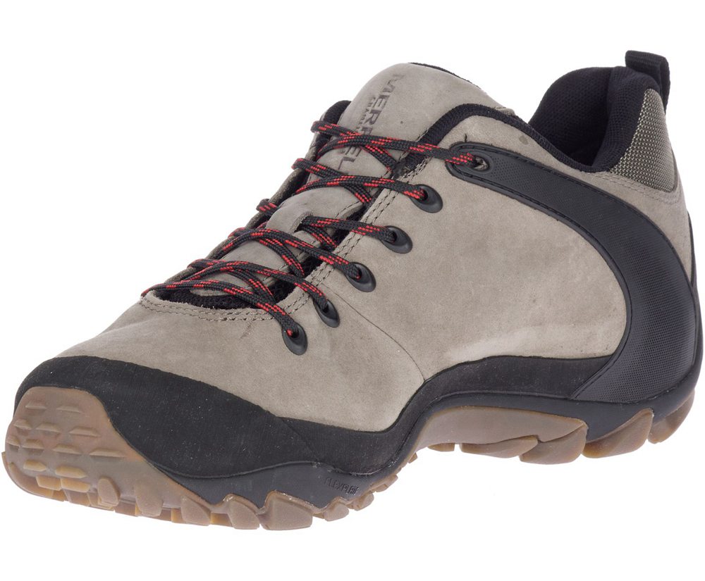 Merrell Hiking Shoes Grey/Black - Chameleon 8 Leather Waterproof - Mens 61PBZKTDL